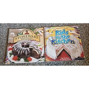 VINTAGE The Pampered Chef Recipe Books, Kids In The Kitchen/Stoneware Sensations